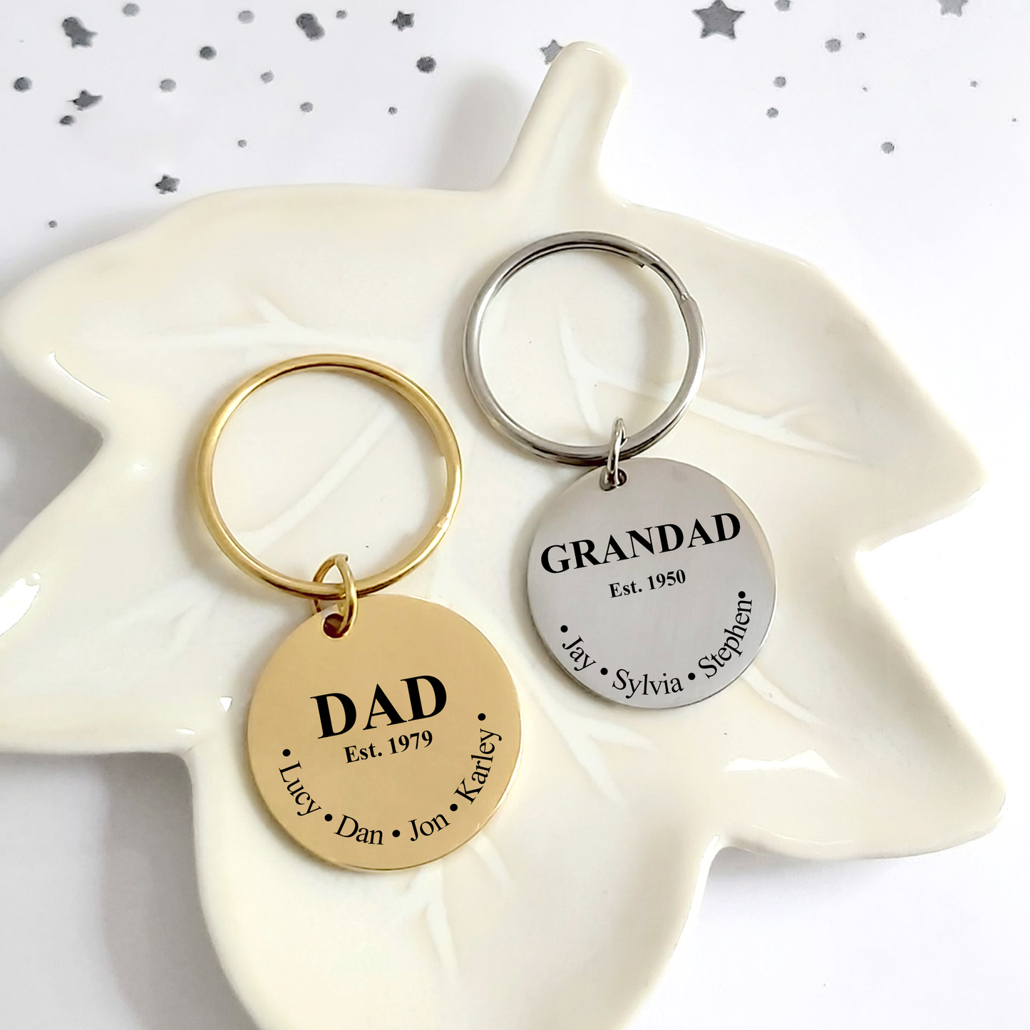 Custom Keychain for Dad & Grandad with Kids’ Names – Personalized Family Keepsake