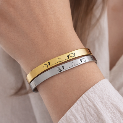Two Homes, One Love - Two Maps Cuff