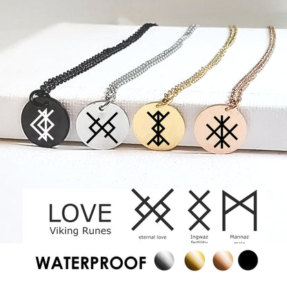 Viking love couples necklace for her and him, LGBT