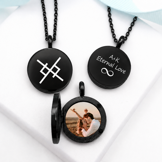 Eternal love Viking love symbol locket with photo for her and him.