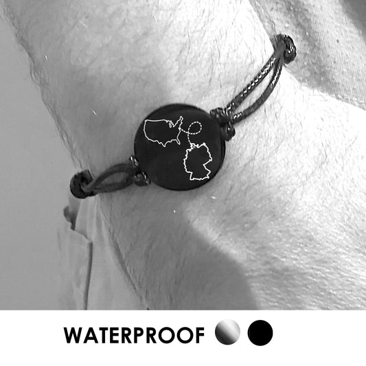Two map leather bracelet for women and men