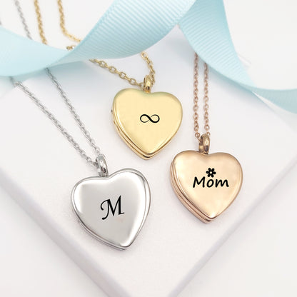Heart locket for mom and grandma with photos.